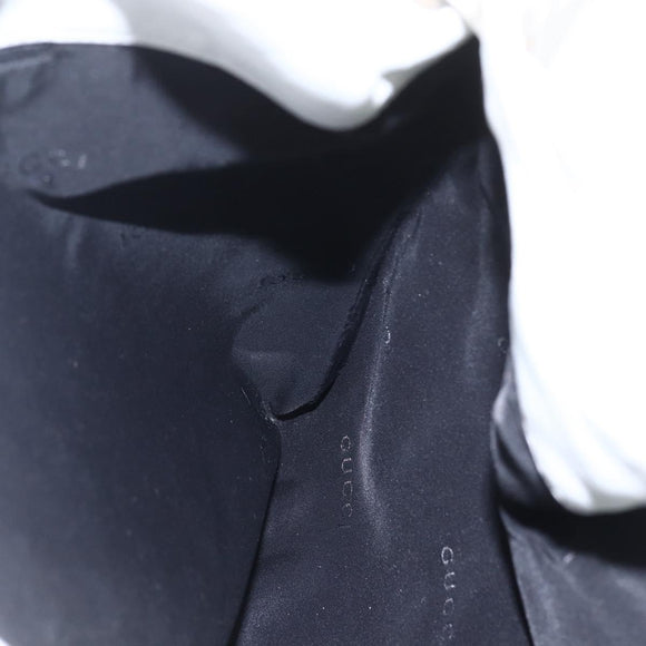 GUCCI Bamboo Shoulder Bag Leather White Silver 001 4006 2404 Auth 152366