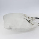 GUCCI Bamboo Shoulder Bag Leather White Silver 001 4006 2404 Auth 152366-4