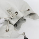 GUCCI Bamboo Shoulder Bag Leather White Silver 001 4006 2404 Auth 152366-6