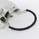 GUCCI Bamboo Shoulder Bag Leather White Silver 001 4006 2404 Auth 152366-7