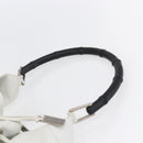 GUCCI Bamboo Shoulder Bag Leather White Silver 001 4006 2404 Auth 152366-8