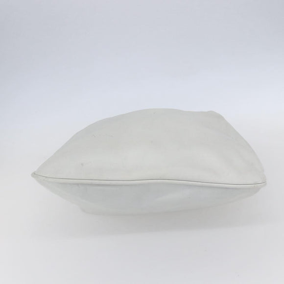 GUCCI Bamboo Shoulder Bag Leather White Silver 001 4006 2404 Auth 152366