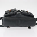 GUCCI Bamboo Backpack Leather Navy Gold 003 2058 0016 Auth 152368-5