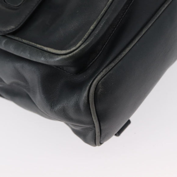 GUCCI Bamboo Backpack Leather Navy Gold 003 2058 0016 Auth 152368