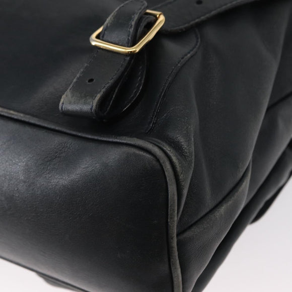 GUCCI Bamboo Backpack Leather Navy Gold 003 2058 0016 Auth 152368