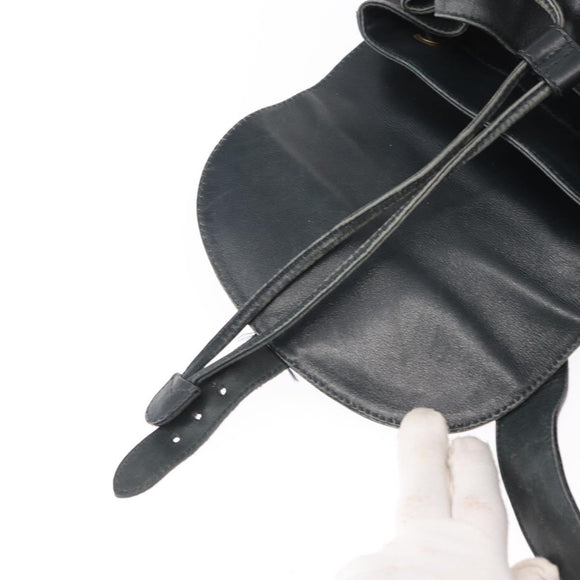 GUCCI Bamboo Backpack Leather Navy Gold 003 2058 0016 Auth 152368