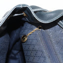 GUCCI Bamboo Backpack Leather Navy Gold 003 2058 0016 Auth 152368-25