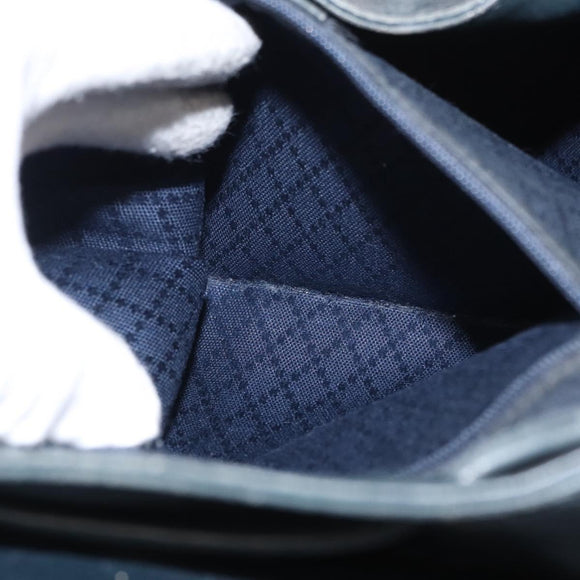 GUCCI Bamboo Backpack Leather Navy Gold 003 2058 0016 Auth 152368