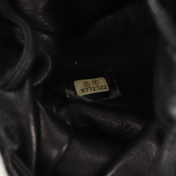 CHANEL Purse Hand Bag Lamb Skin Beige CC Auth 152370A