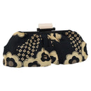 CHANEL Clutch Bag Silk Navy CC Auth 152371-1