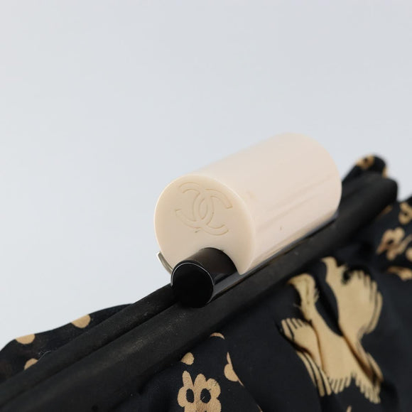 CHANEL Clutch Bag Silk Navy CC Auth 152371