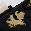 CHANEL Clutch Bag Silk Navy CC Auth 152371-8