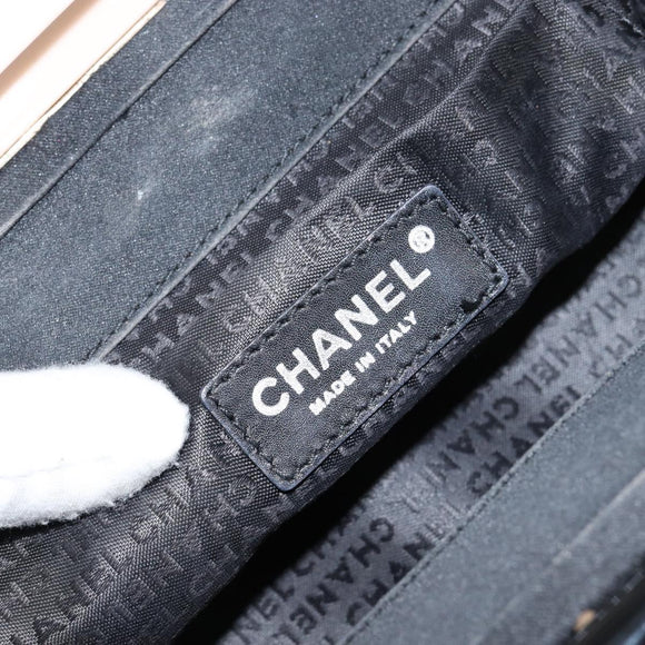 CHANEL Clutch Bag Silk Navy CC Auth 152371