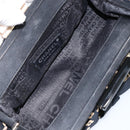 CHANEL Clutch Bag Silk Navy CC Auth 152371-11