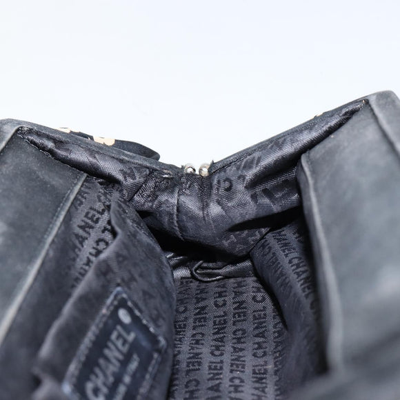 CHANEL Clutch Bag Silk Navy CC Auth 152371