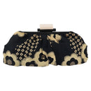 CHANEL Clutch Bag Silk Navy CC Auth 152371-13