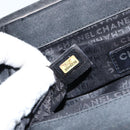 CHANEL Clutch Bag Silk Navy CC Auth 152371-12