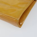 CHANEL Choco Bar Shoulder Bag Enamel Yellow CC Auth 152372-15