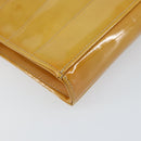 CHANEL Choco Bar Shoulder Bag Enamel Yellow CC Auth 152372-16