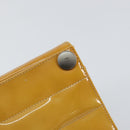 CHANEL Choco Bar Shoulder Bag Enamel Yellow CC Auth 152372-10