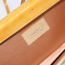 CHANEL Choco Bar Shoulder Bag Enamel Yellow CC Auth 152372-17