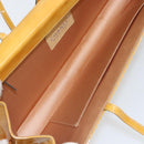 CHANEL Choco Bar Shoulder Bag Enamel Yellow CC Auth 152372-11