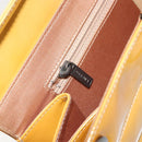 CHANEL Choco Bar Shoulder Bag Enamel Yellow CC Auth 152372-20