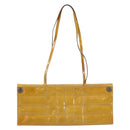 CHANEL Choco Bar Shoulder Bag Enamel Yellow CC Auth 152372-13