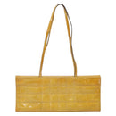 CHANEL Choco Bar Shoulder Bag Enamel Yellow CC Auth 152372-2