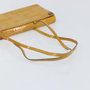 CHANEL Choco Bar Shoulder Bag Enamel Yellow CC Auth 152372-7