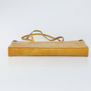 CHANEL Choco Bar Shoulder Bag Enamel Yellow CC Auth 152372-5