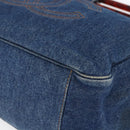 CHANEL Hand Bag Denim Blue Gold CC Auth 152373-8