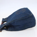 CHANEL Hand Bag Denim Blue Gold CC Auth 152373-3