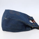 CHANEL Hand Bag Denim Blue Gold CC Auth 152373-4