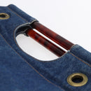 CHANEL Hand Bag Denim Blue Gold CC Auth 152373-14