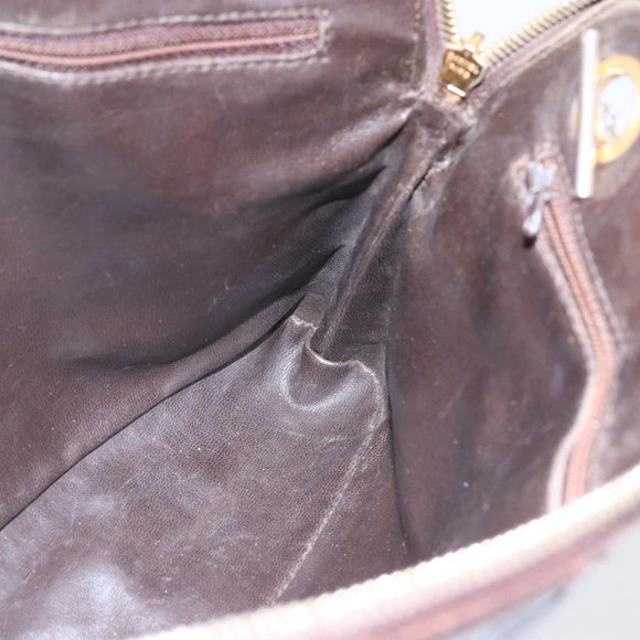 CHANEL Matelasse Chain Shoulder Bag Lamb Skin Brown Gold CC Auth 152374