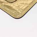 CHANEL Clutch Bag Leather Gold CC Auth 152375SM-16