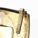 CHANEL Clutch Bag Leather Gold CC Auth 152375SM-9