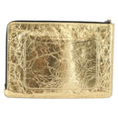 CHANEL Clutch Bag Leather Gold CC Auth 152375SM-2