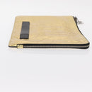 CHANEL Clutch Bag Leather Gold CC Auth 152375SM-3