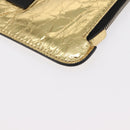 CHANEL Clutch Bag Leather Gold CC Auth 152375SM-14