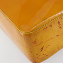 CHANEL Tote Bag Enamel Yellow Gold CC Auth 152376-16