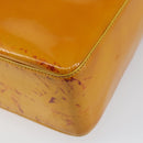 CHANEL Tote Bag Enamel Yellow Gold CC Auth 152376-8