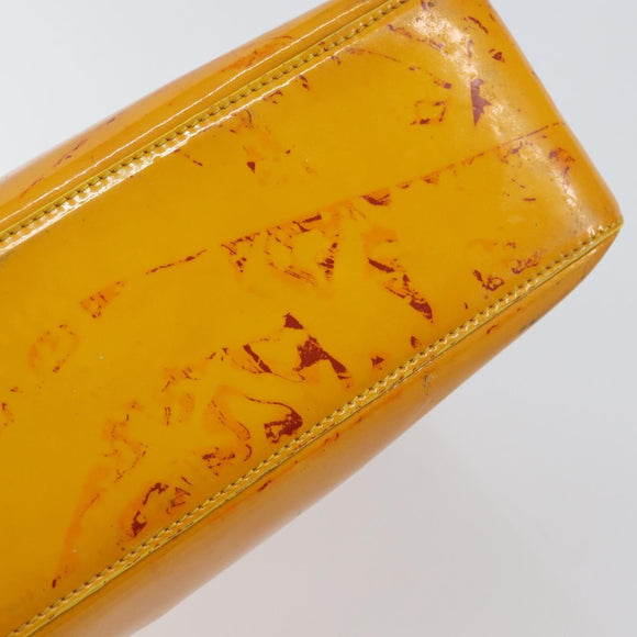 CHANEL Tote Bag Enamel Yellow Gold CC Auth 152376