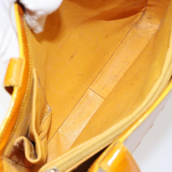 CHANEL Tote Bag Enamel Yellow Gold CC Auth 152376