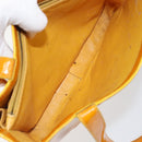 CHANEL Tote Bag Enamel Yellow Gold CC Auth 152376-22