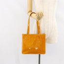 CHANEL Tote Bag Enamel Yellow Gold CC Auth 152376-23