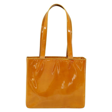 CHANEL Tote Bag Enamel Yellow Gold CC Auth 152376 - 0