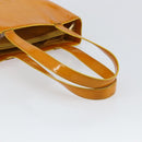 CHANEL Tote Bag Enamel Yellow Gold CC Auth 152376-7