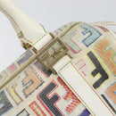 FENDI Zucca Canvas Hand Bag PVC Multicolor Gold Auth 152378V-8